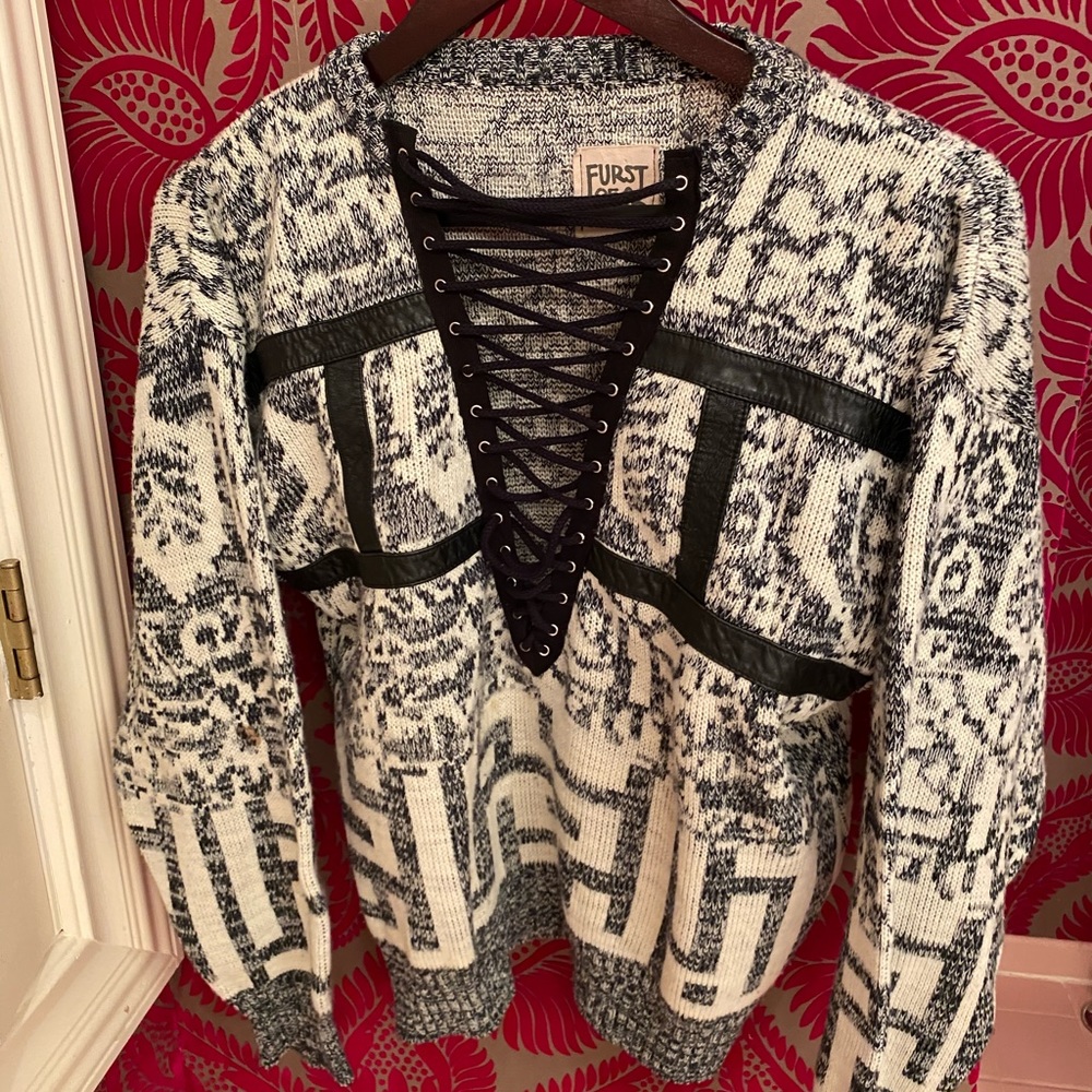 Patterned CrissCross Sweater